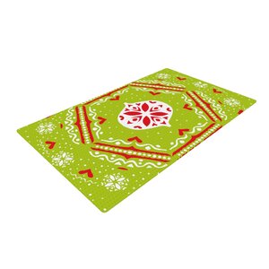 Miranda Mol Snow Joy Green/Red Area Rug