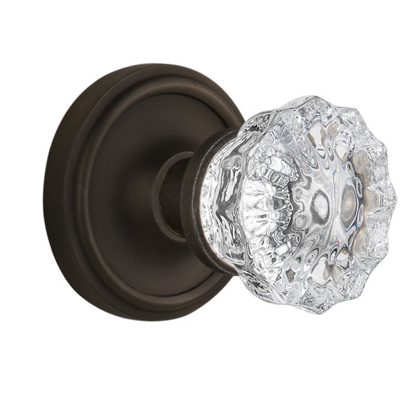 Nostalgic Warehouse Crystal Glass Privacy Door Knob with Classic