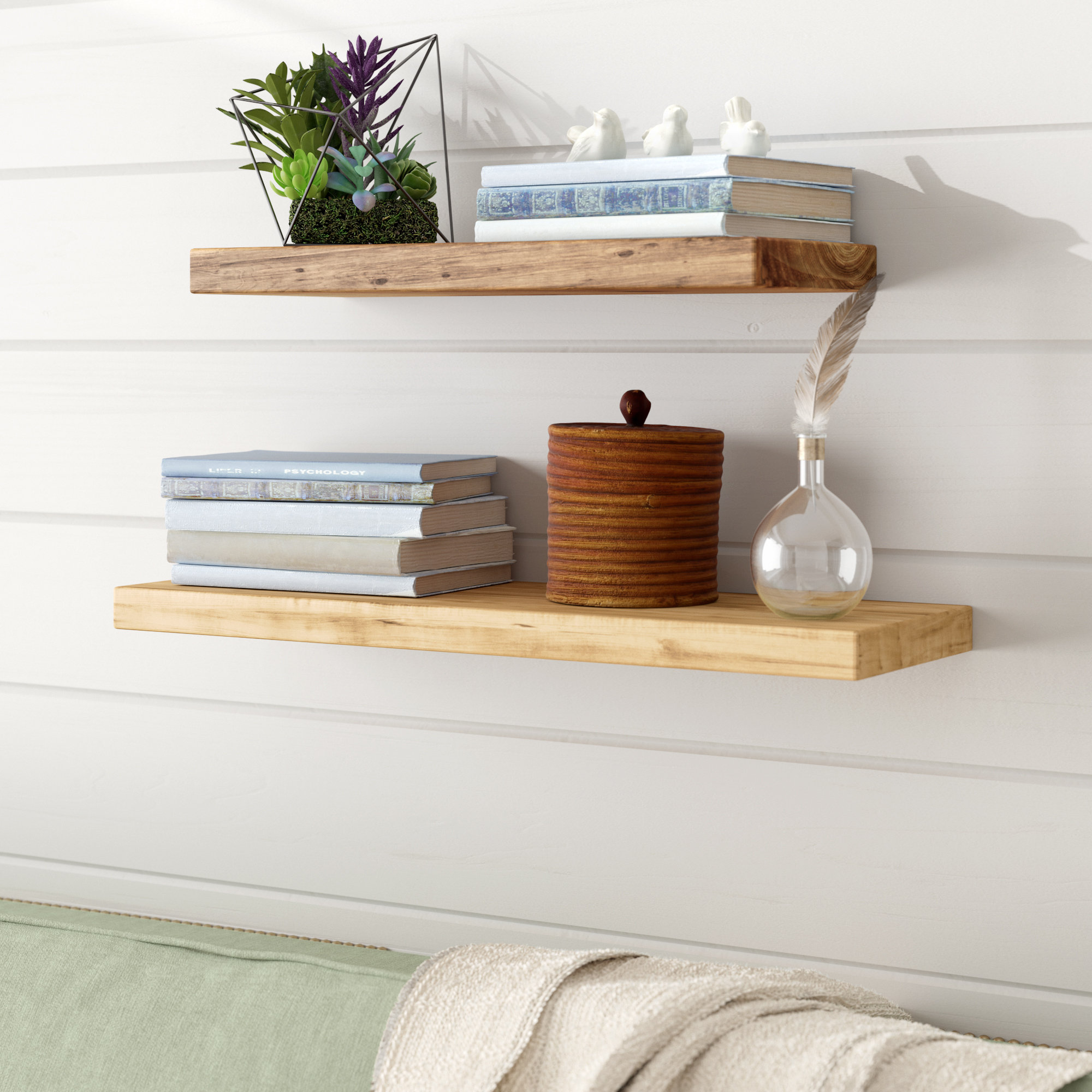 Gracie Oaks Oglesby Cedar True 2 Piece Floating Shelf Set Gracie Oaks Oglesby Cedar True 2 Piece Floating Shelf Set