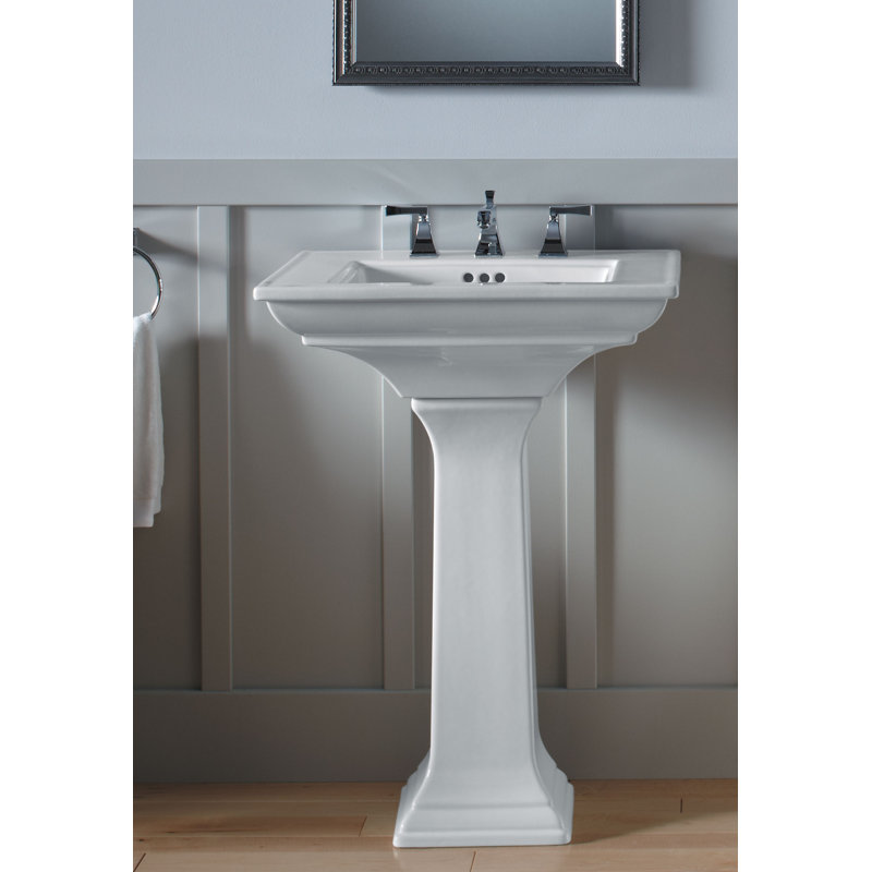 K 2344 8 1 0 33 47 Kohler Memoirs Ceramic Memoirs Ceramic 25 Pedestal Bathroom Sink With Overflow