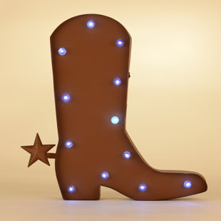 Cowboy Western Wall Decor Wayfair Rustic Marquee Led Lighted Western Cowboy Boot Sign Wall Décor