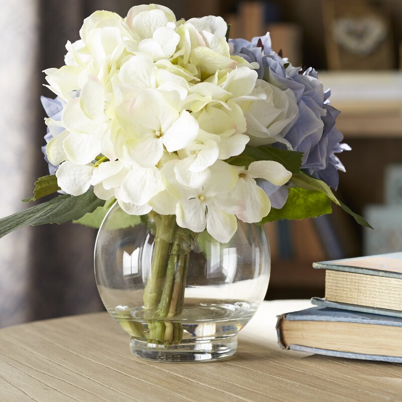 Lark Manor Millau Hydrangea and Rose Bouquet in Water & Reviews | Wayfair