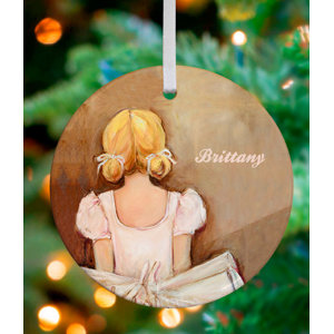 Beautiful Ballerina Blonde Personalized Ornament by Kristina Bass Bailey