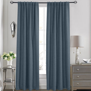 Olivia Solid Blackout Thermal Rod Pocket Curtain Panels (Set of 2)