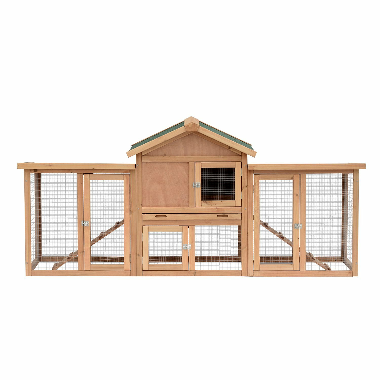 Genoa Wooden Backyard Chicken Coop With Nesting Box And Double Outdoor Runs