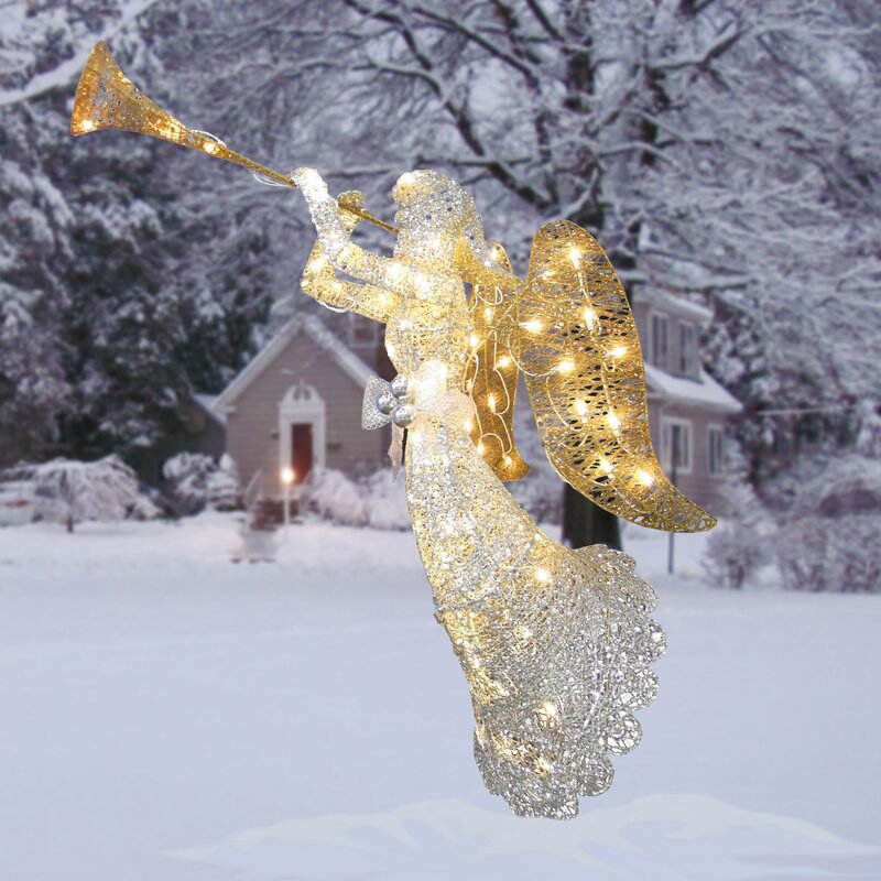 The Holiday Aisle Angel Christmas Decoration Lighted Display & Reviews ...