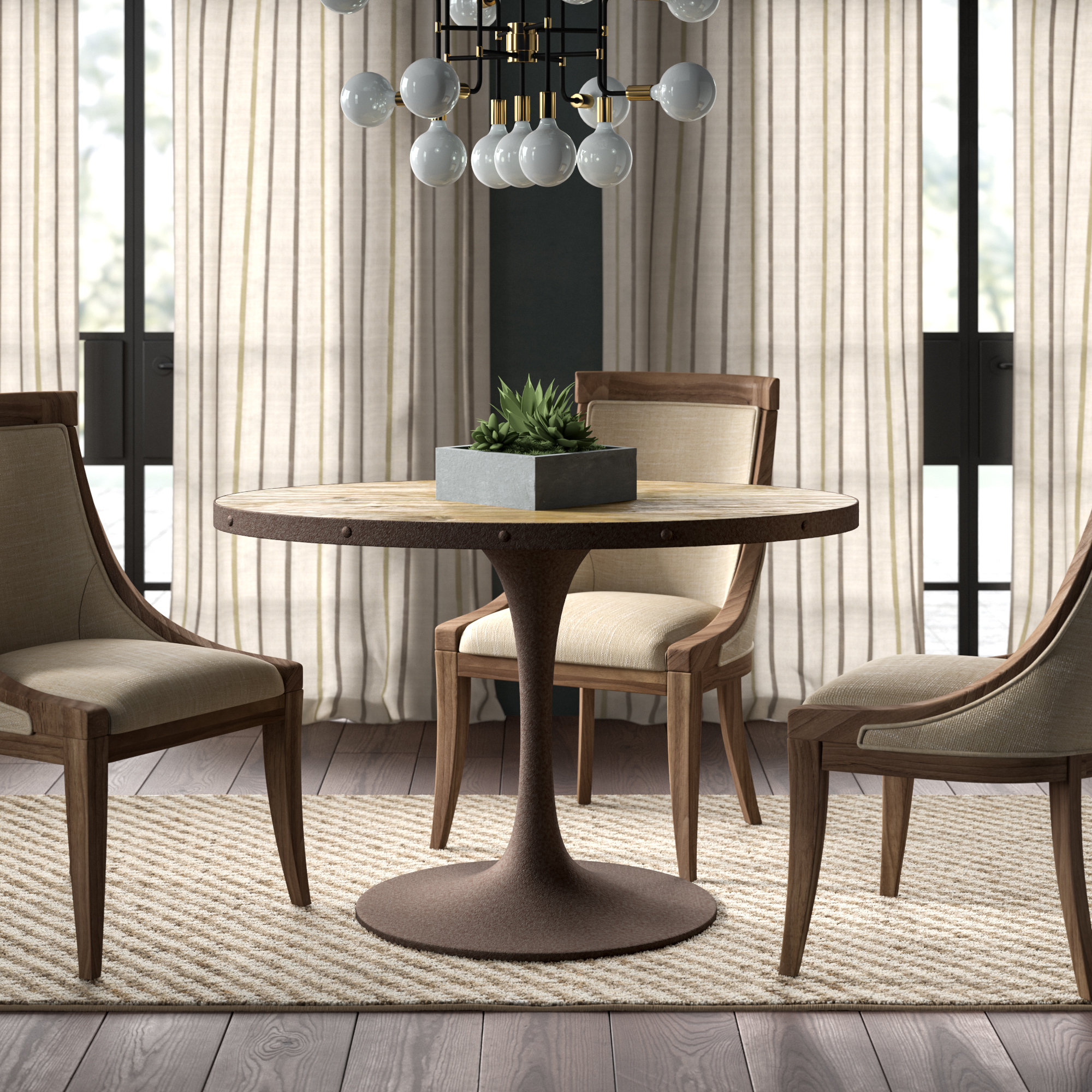 Greyleigh Amherst Modern Metal Base Dining Table Wayfair