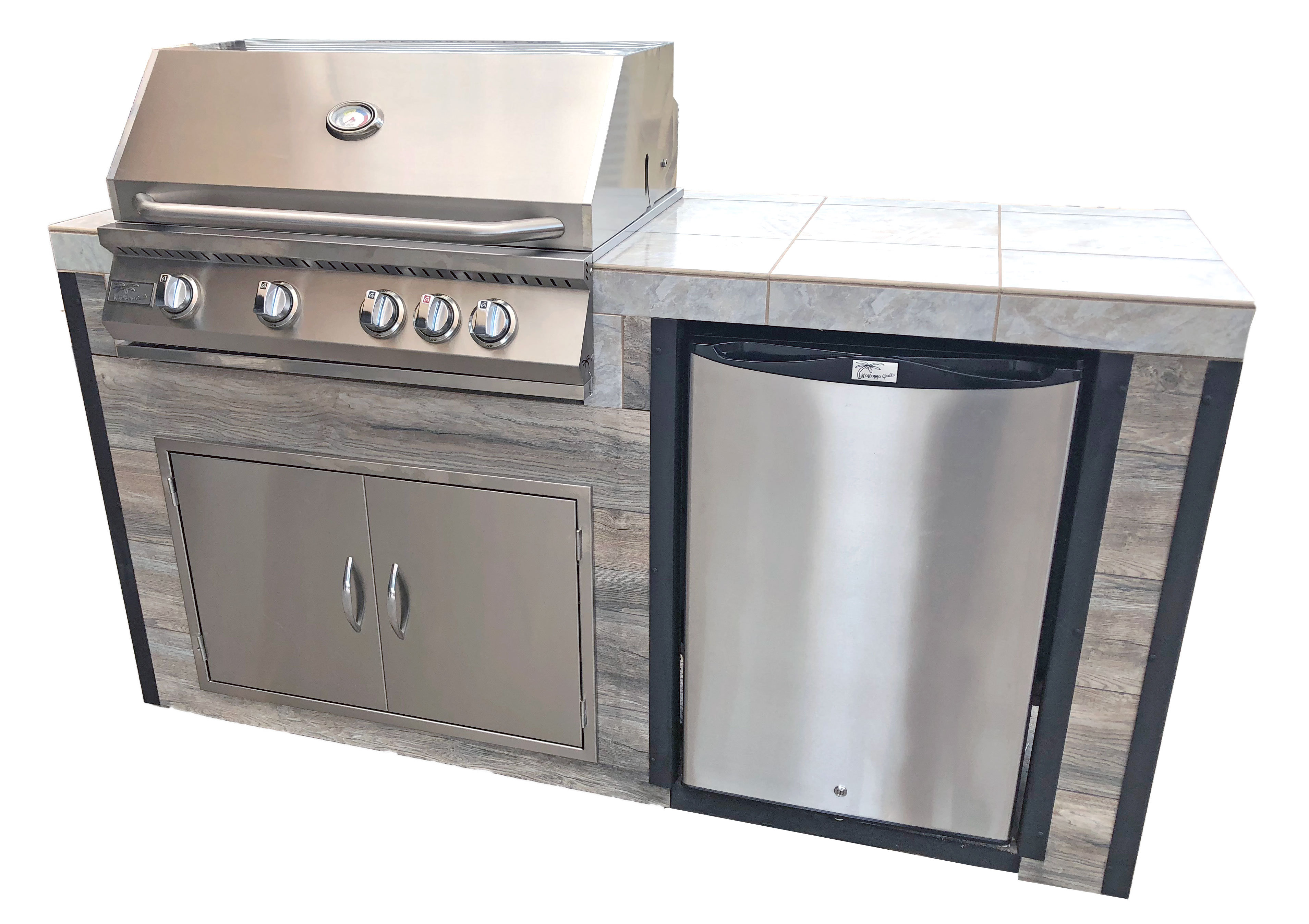 Elite Bbq 72 3 Piece 4 Burner Propane Natural Gas Prefab Kitchen Island