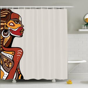 Jodie Hand Drawn Woman Shower Curtain