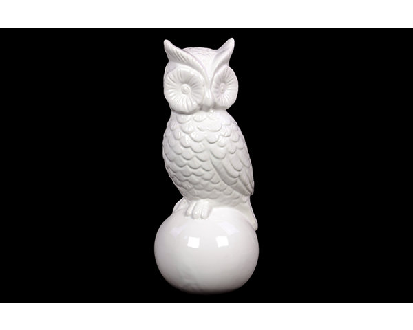 Woodland Imports Wide Eyes Ceramic Owl Figurine On Ball Woodland Imports Wide Eyes Ceramic Owl Figurine On Ball Stand Wayfair
