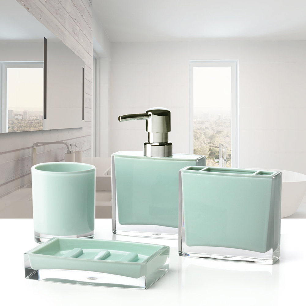 Immanuel Iced 4 Piece Bathroom Accessory Set Reviews Wayfair