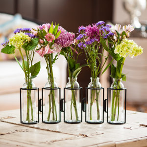 Hinged 5 Piece Bottle Table Vase Set