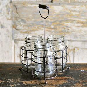Houx Metal/Wire 4 Piece Decorative Basket and Jar Set