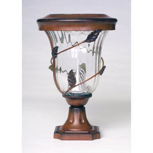 Decorative Flora Solar Light Fixture on Flat 6-Light LED Pier Mount Light