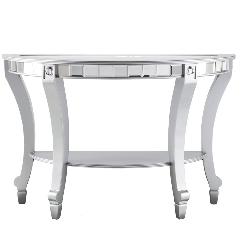 Willa Arlo Interiors Jocelyn Mirrored Demilune Console Table Wayfair Jocelyn Mirrored Demilune Console Table