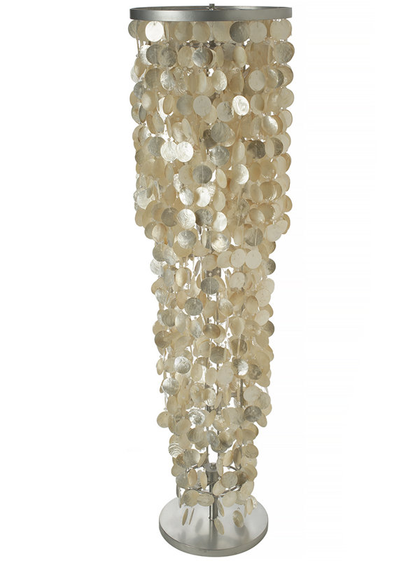 kouboo cascading capiz seashell 60" led floor lamp | wayfair kouboo cascading capiz seashell 60" led floor lamp | wayfair