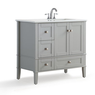 48 Inch Vanity With Quartz Top Wayfair Chelsea Right Offset 37 Single Bathroom Vanity With Quartz Marble Top