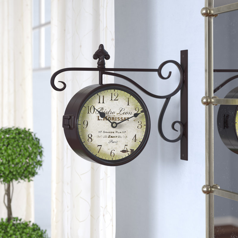 One Allium Way Ja Round Double Sided Wall Hanging Clock Reviews Ja Round Double Sided Wall Hanging Clock