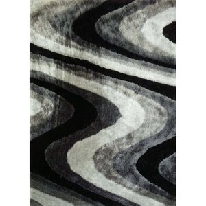 Living Shag Black/Gray Rug