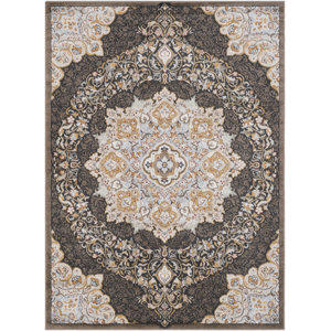 Lenora Classic Floral and Plants Camel Indoor/Outdoor Area Rug