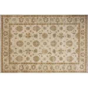 One-of-a-Kind Leann Hand-Knotted Oriental Rectangle Ivory Area Rug