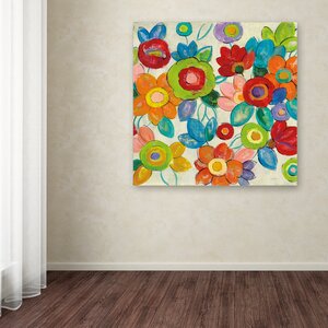 'Decorative Flowers Bright Crop' Canvas Art