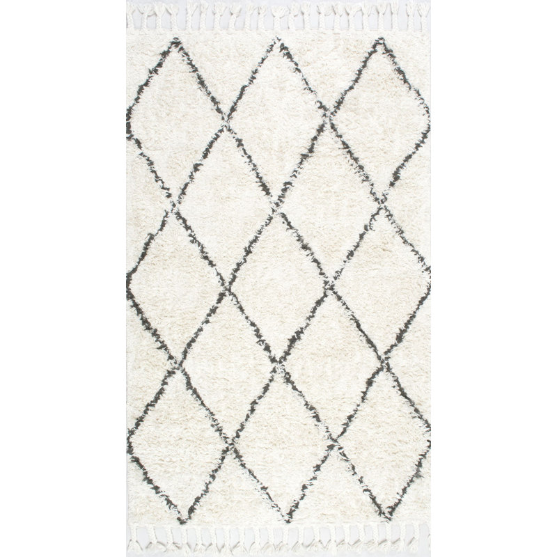Twinar Hand Knotted Wool Off White Dark Grey Area Rug Reviews Twinar Hand Knotted Wool Off White Dark Grey Area Rug