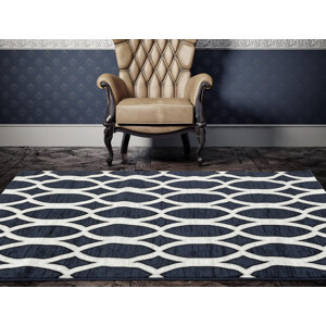 Elenor Blue/White Indoor/Outdoor Area Rug