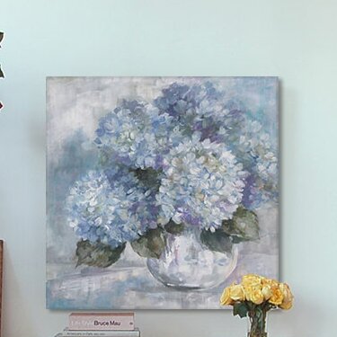 August Grove Hydrangea Painting Print on Canvas & Reviews | Wayfair