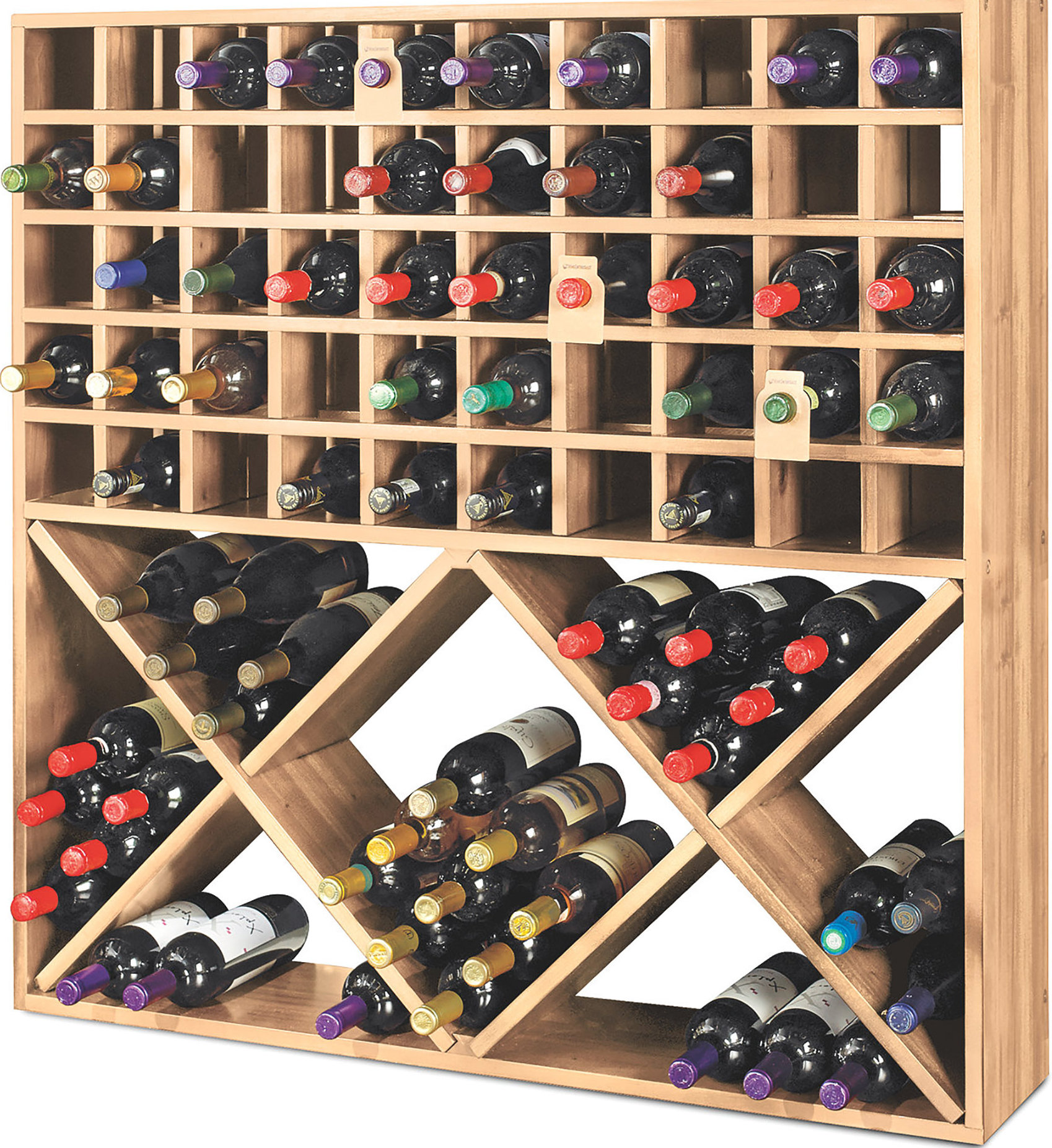 Wine Enthusiast Companies Jumbo Bin Grid 100 Bottle Floor Wine Rack