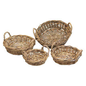 4-tlg. Korb-Set aus Rattan von House Additions