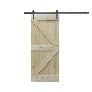 Interior Sliding Closet Doors Wayfair Paneled Wood Primed Knotty Pine Sliding Interior Diy Barn Door With Installation Hardware Kit