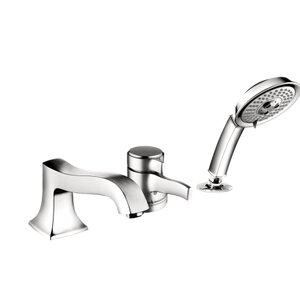 Metris C Single Handle Deck Mounted Roman Tub Faucet Trim with Hand Shower