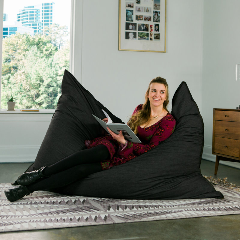 Jaxx Denim 5 5 Pillow Saxx Bean Bag Lounger Reviews Wayfair