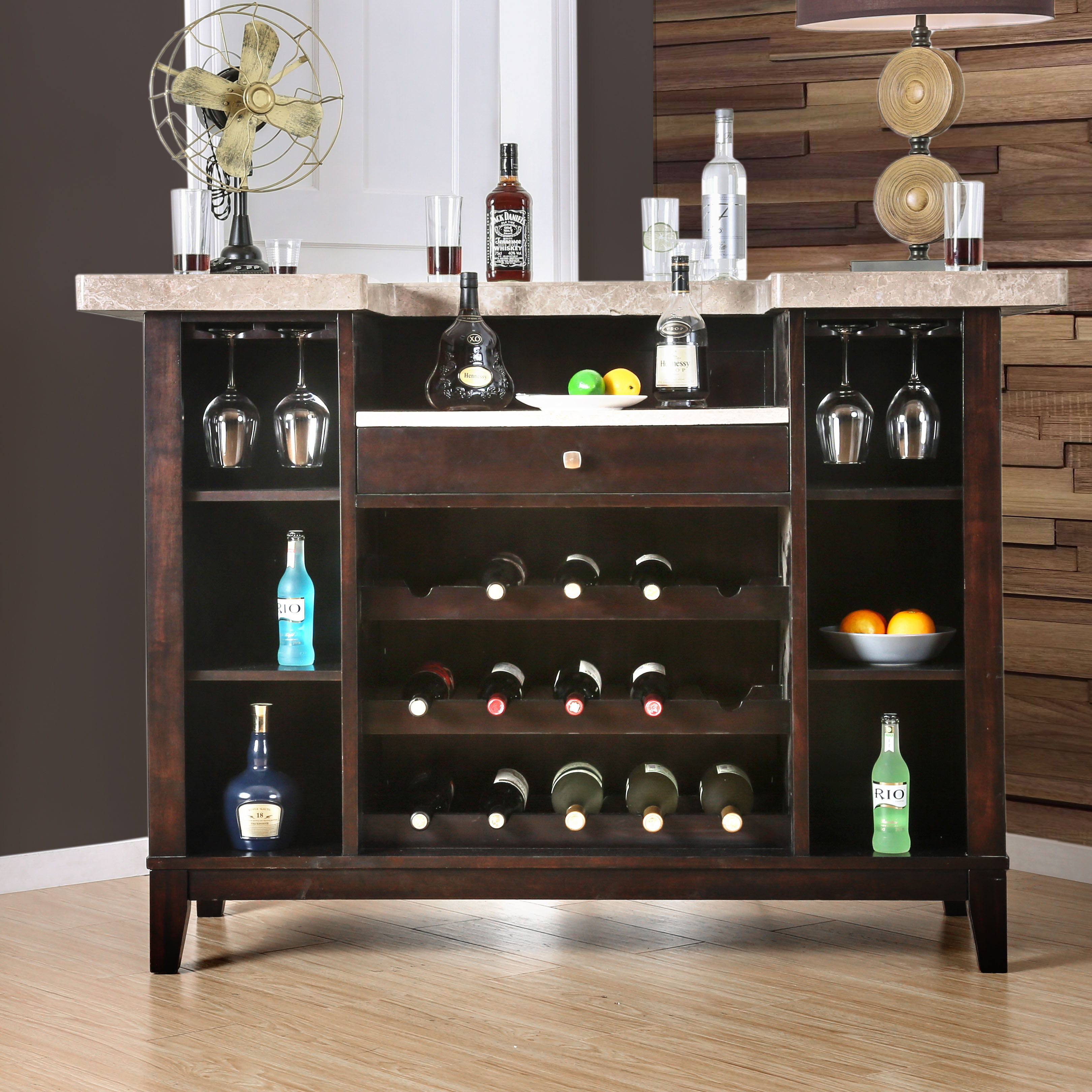 Darby Home Co D Amato Bar Table With Wine Storage Wayfair