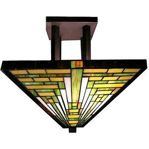 Frank Lloyd Wright 2-Light Semi Flush Mount