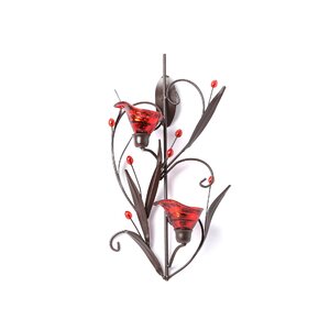 Lily Iron and Glass Candle Sconce