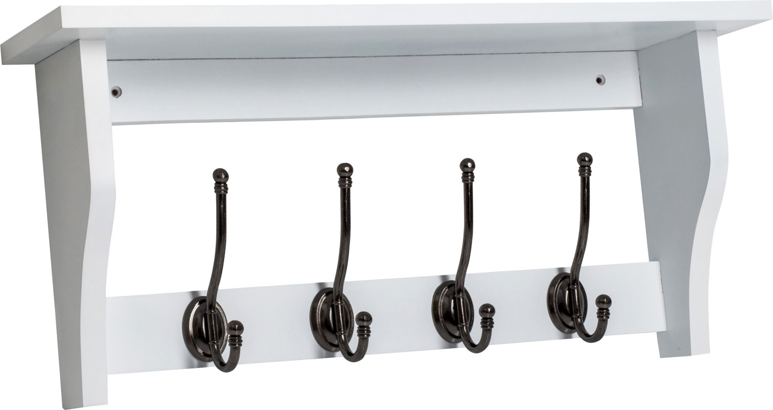Maine Furniture Co. Heritage Shelf with 4 Coat Hooks & Reviews
