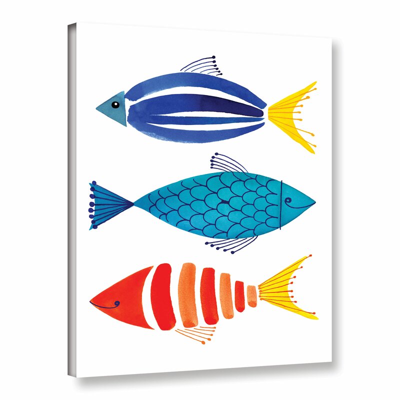 Beachcrest Home Margaret Berg Summer Fish Trio Painting Print on ...