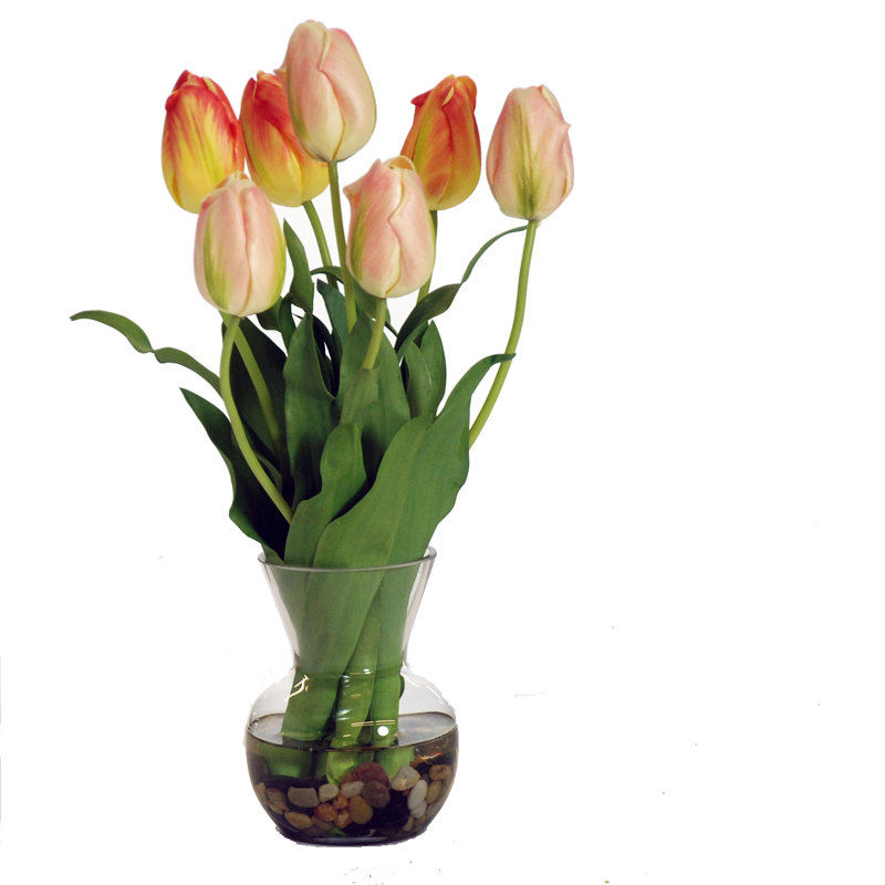 Jane Seymour Botanicals Tulip Floral Arrangement in Decorative Vase