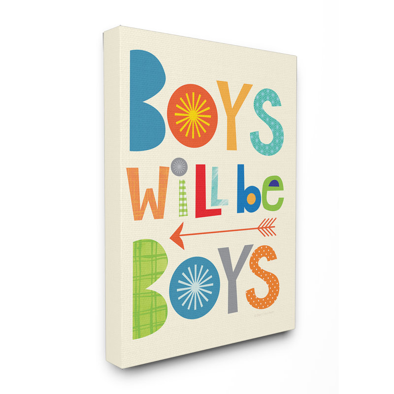 Stupell Industries The Kids Room Boys will Be Boys with Arrow Canvas