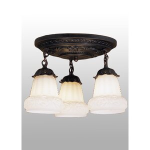 3-Light Shower Semi Flush Mount