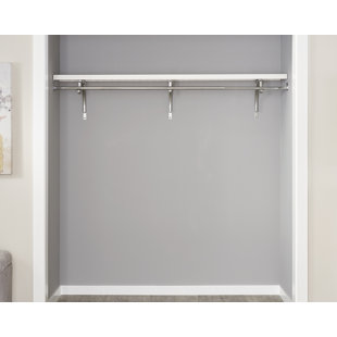 Wall Shelf With Hanging Rod Wayfair Premium Solid Wood Wall Shelf