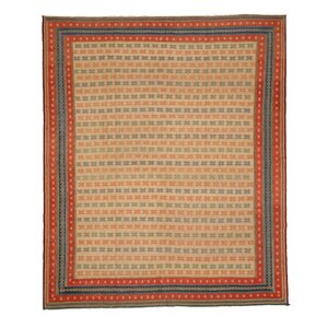 Soumak Hand-Knotted Beige Area Rug