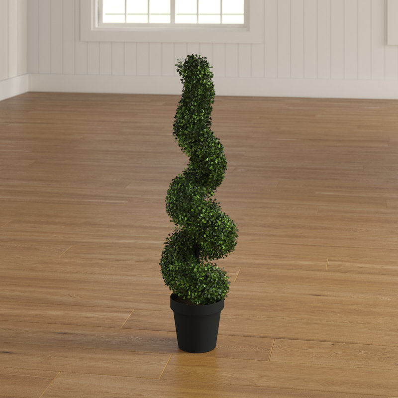 Artificial Boxwood Leave Spiral Topiary Plant in Pot & Reviews AllModern