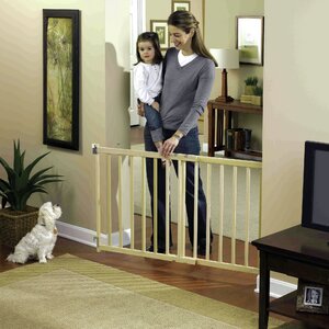 GuardMaster III Wood Slat Walk-Thru Pet Gate