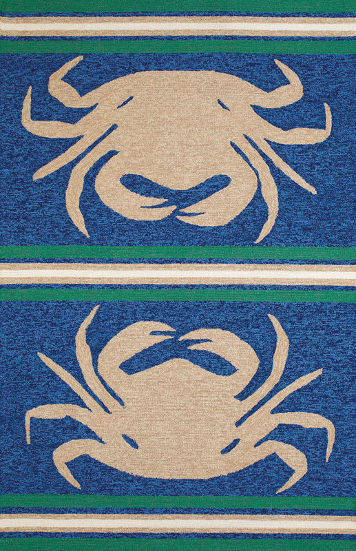 Panama Jack Crab Shack Hand Woven Taupe Blue Indoor Outdoor Area Rug Crab Shack Hand Woven Taupe Blue Indoor Outdoor Area Rug