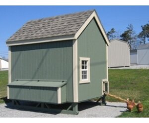 Colonial Gable Chicken House with Ramp and Nesting Box