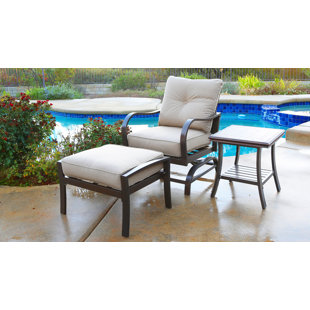 Outdoor Chair With Ottoman Wayfair Bevins North Ridge Patio Chair With Cushions And Ottoman