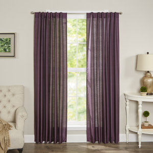 Milan Solid Grommet  Single Curtain Panel (Set of 2)